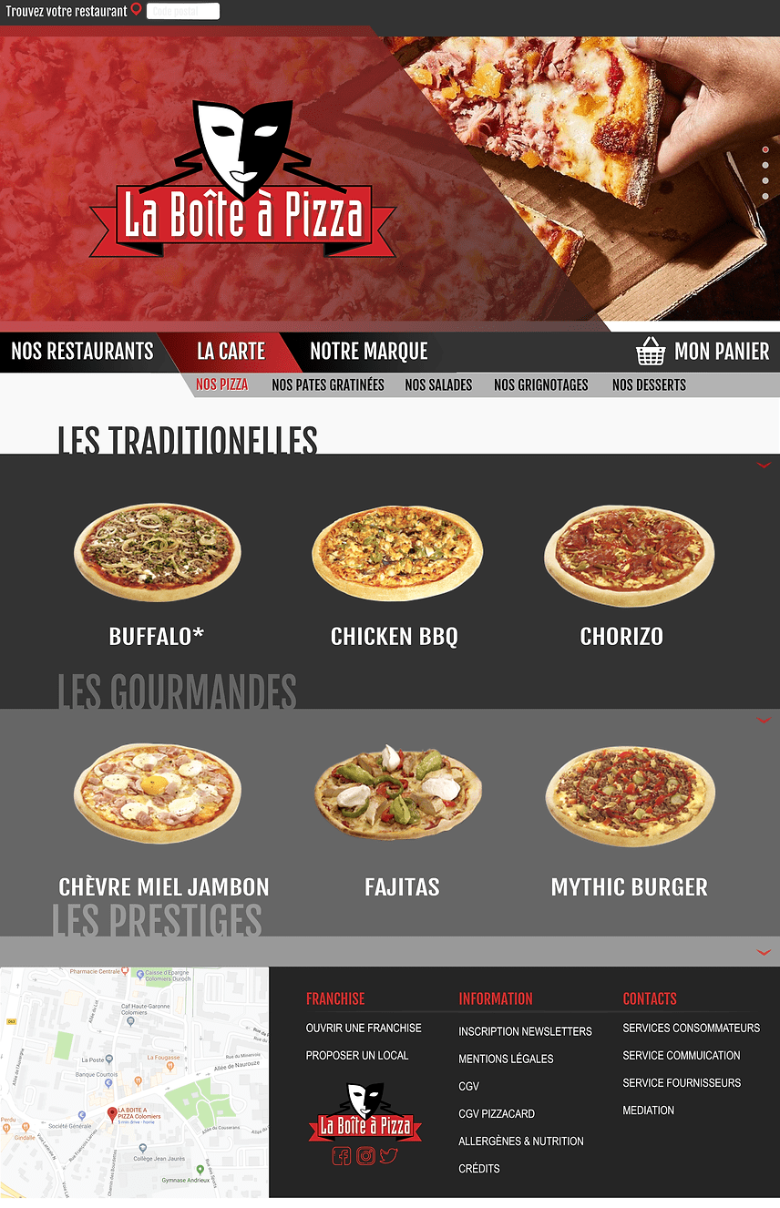 boite a pizza test logo project