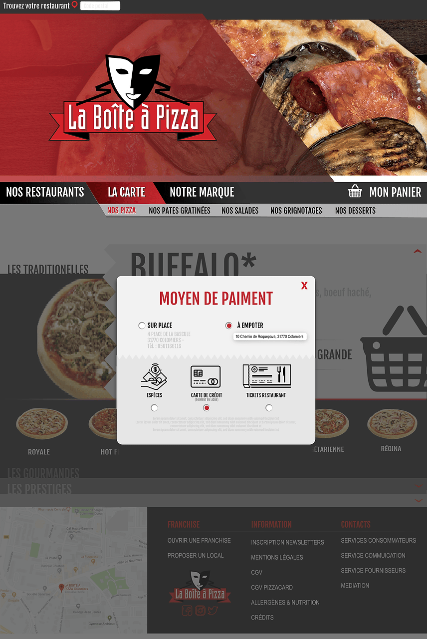 boite a pizza test logo project